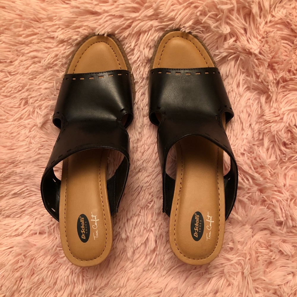 New Dr. Scholl’s Black Tan Brown Chunky Heels